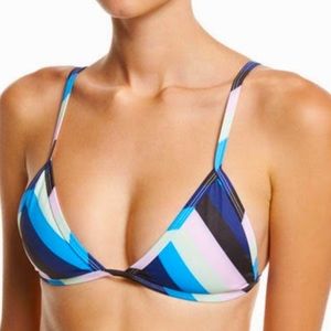 NWT Tavik Pink Blue Jett Triangle In Esalen Bikini Top Size XS